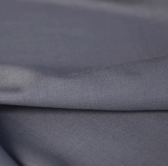 Grey Worsted Wool fabric by the yard SUITING Fabric