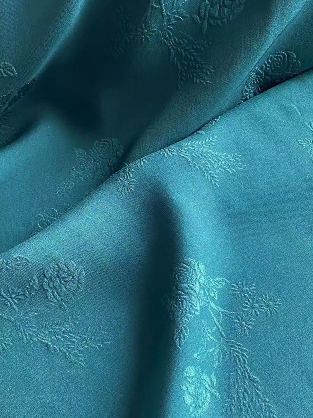 Jacquard Embossed Silk Fabric by the Yard Etsy