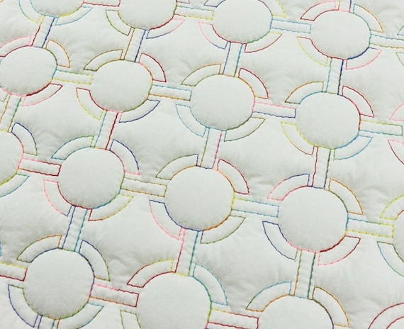 Embroidered Textured quilted padded fabric by the yard