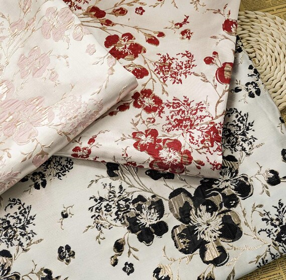 Jacquard brocade fabric by the yard