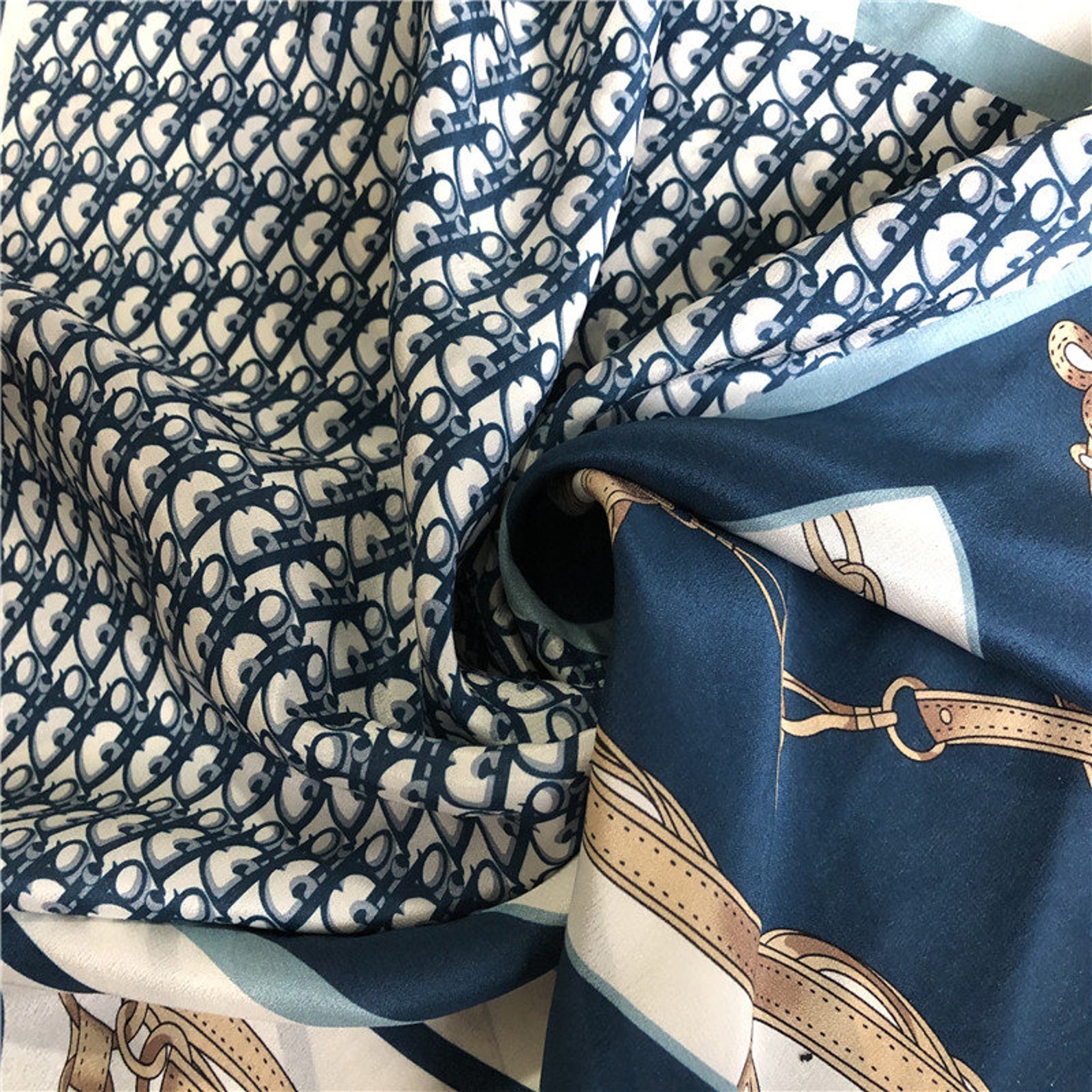 Print crepe de chine silk fabric by the yard Etsy