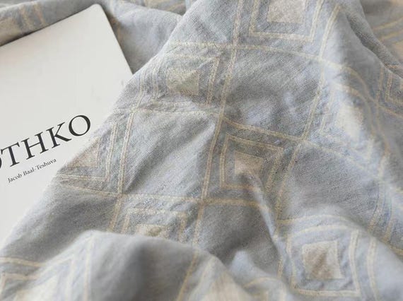 Extra Wide Jacquard Linen Fabric by the yard - 280cm Wide