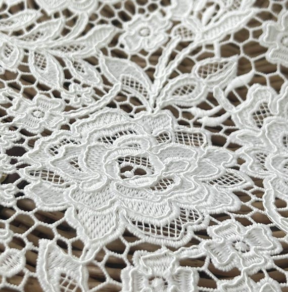 Embroidery fabric, Embroidery Flowers, Guipure lace fabric Sold by Meter