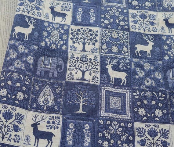 Jacquard brocade fabric by the yard