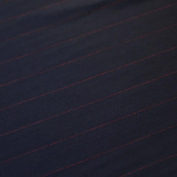 Striped Worsted Wool Fabric by the yard