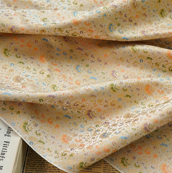 Jacquard brocade fabric by the yard