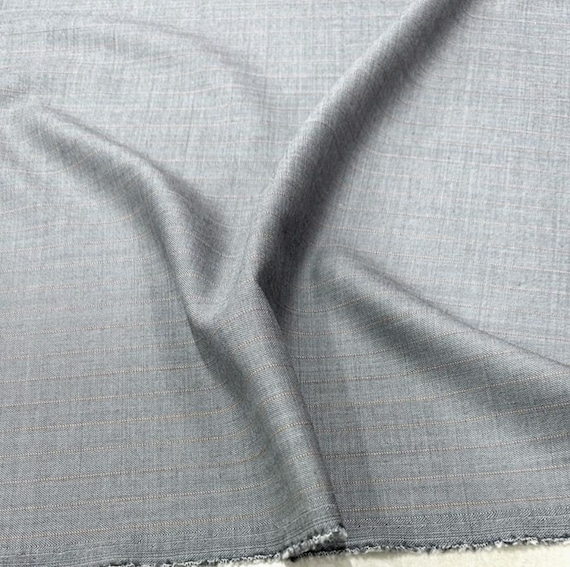 Striped Silk wool fabric by the yard