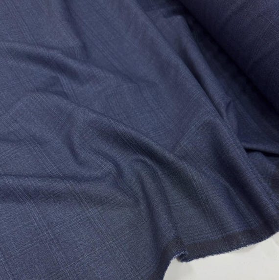 Plaid Worsted Wool fabric by the yard