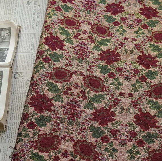 Jacquard brocade fabric by the yard