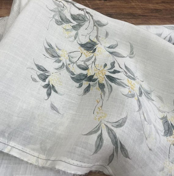 Print ramie fabric by the yard for blouses, dresses,  skirts, clothes fabric