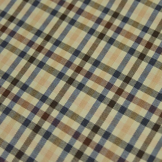 Plaid Worsted Wool fabric by the yard