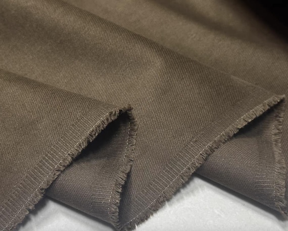 Brown denim cotton fabric by the yard