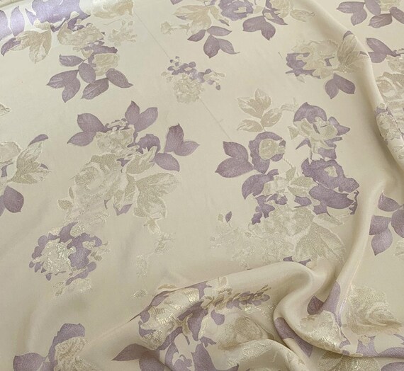 Jacquard print silk fabric by the yard