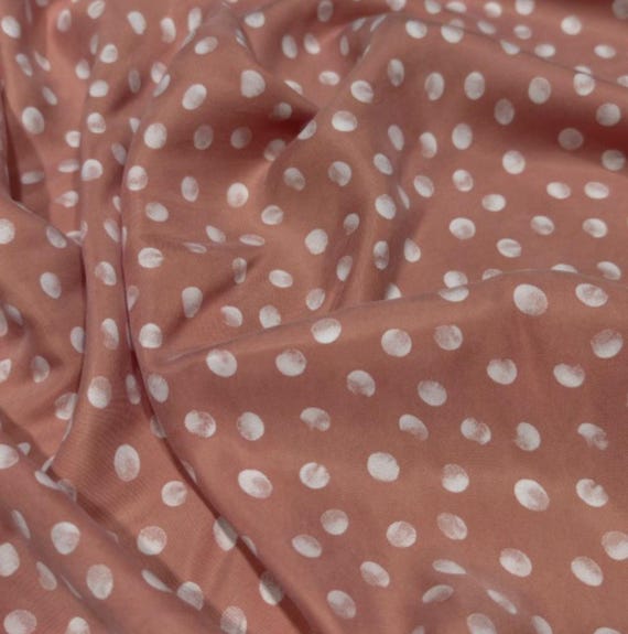 Polka Dots Print cupra fabric by the yard
