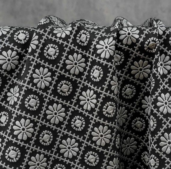 Jacquard brocade fabric by the yard