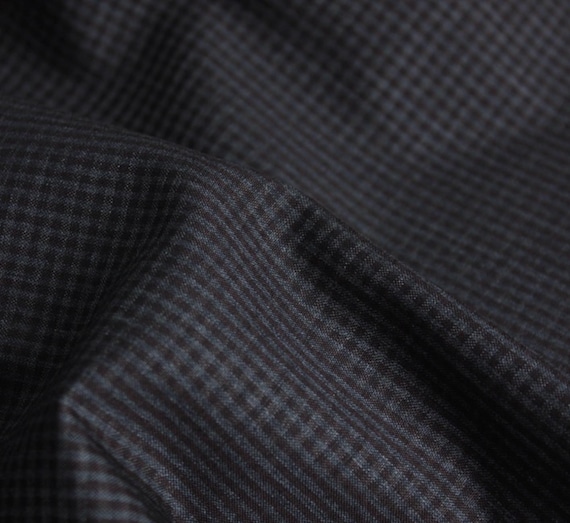 Italian Fabric Plaid Silk Wool fabric by the yard for Suiting