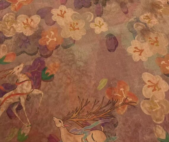 Gambiered silk fabric by the yard