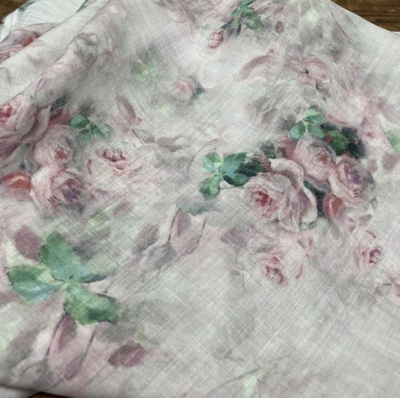 Print ramie fabric by the yard for blouses, dresses,  skirts, clothes fabric