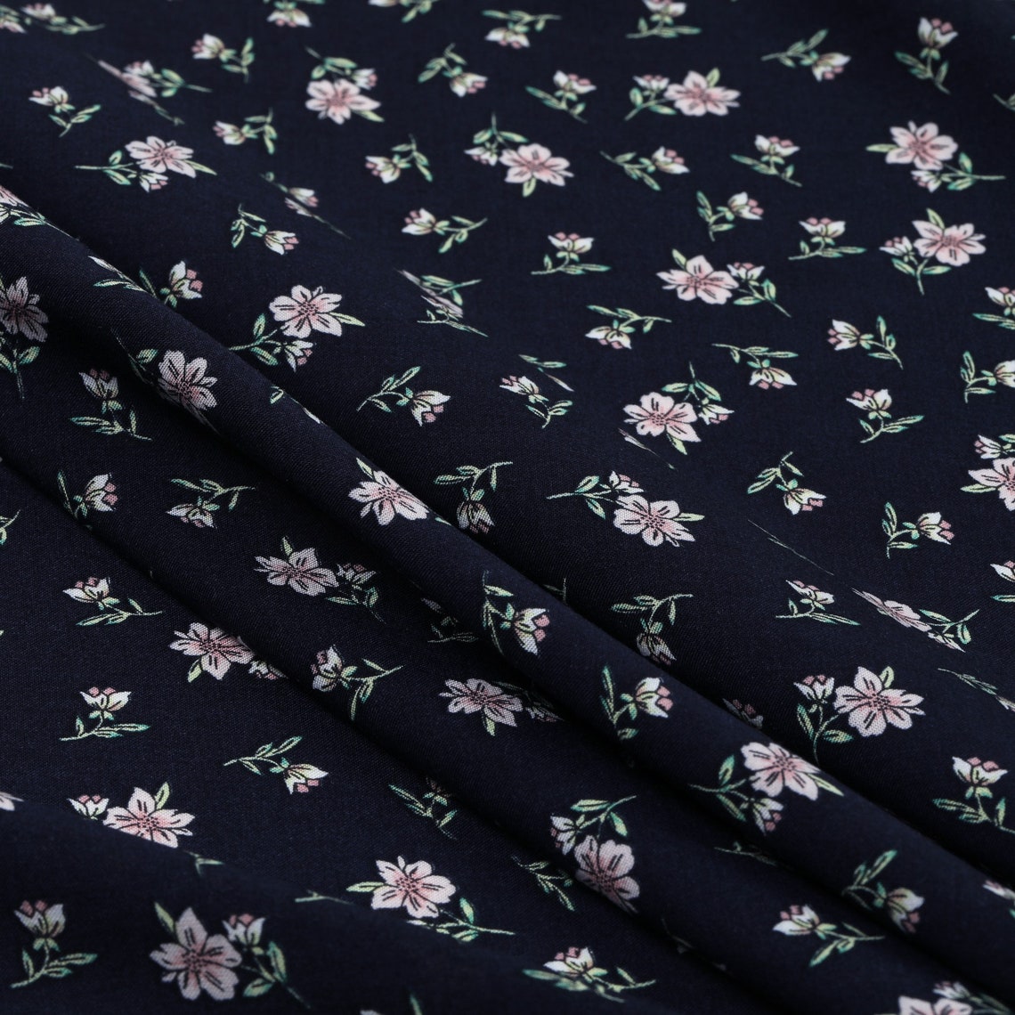 Print floral viscose fabric by the yard Etsy