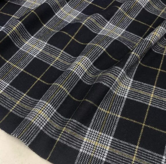 Plaid wool fabric by the yard