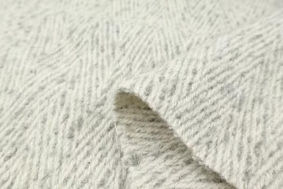 Herringbone wool fabric by the yard