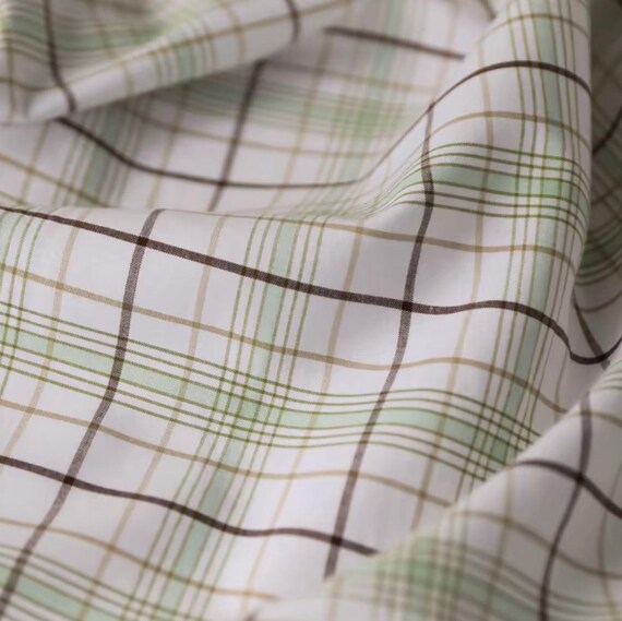 Plaid cotton fabric by the yard