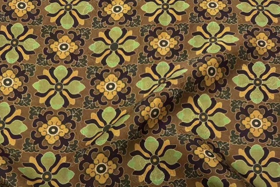 Jacquard Print Gambiered silk fabric by the yard