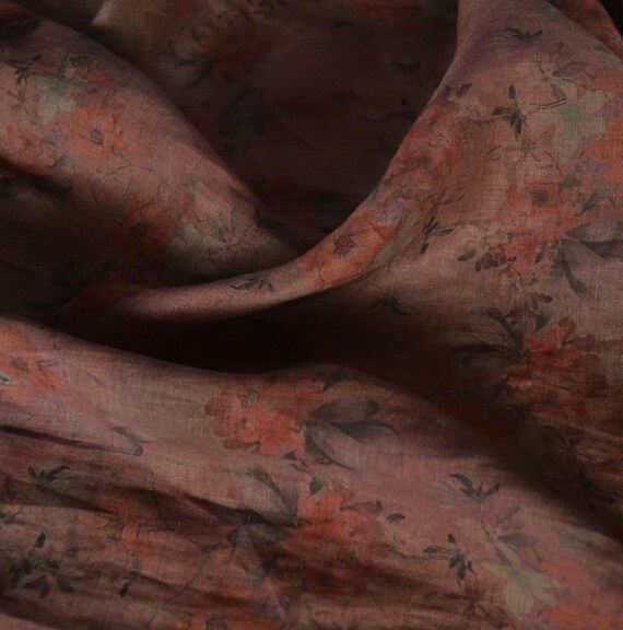 Print linen fabric by the yard