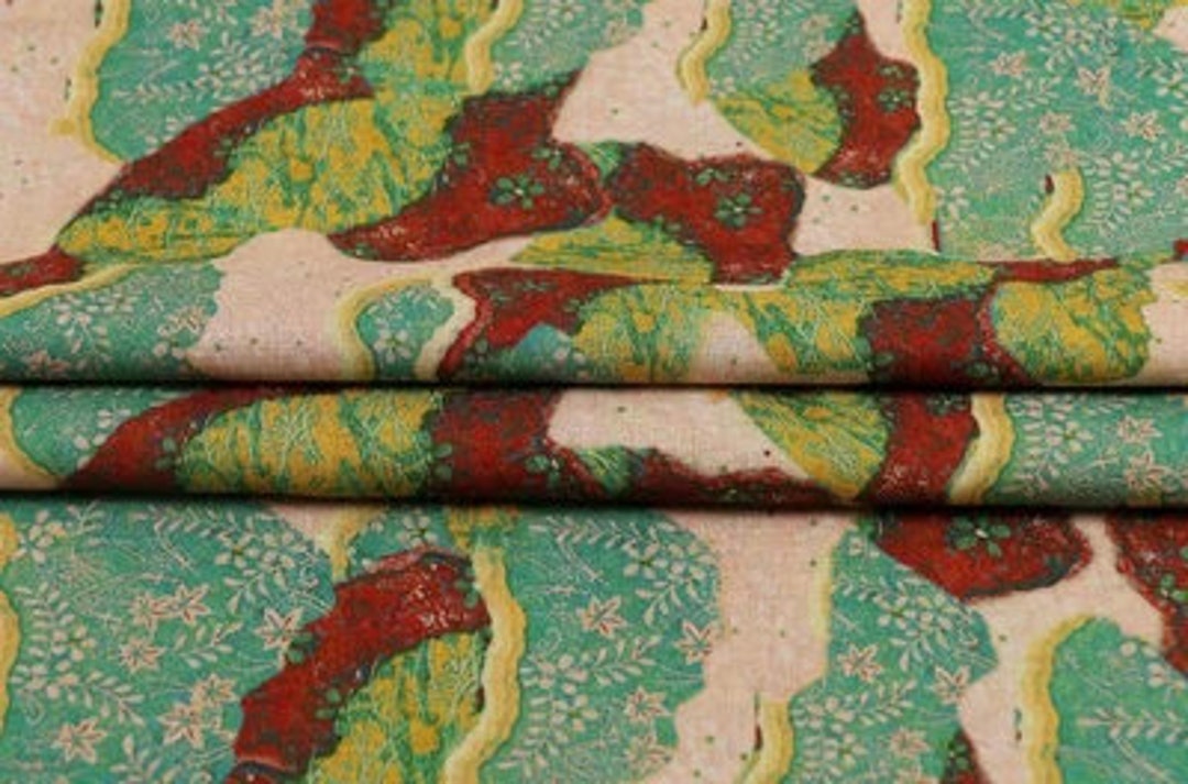 Print Linen Cotton Fabric by the Yard Etsy