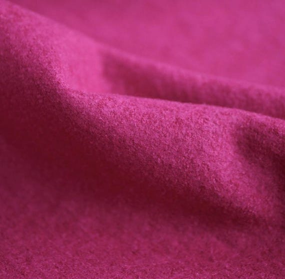 Hot pink knit wool fabric by the yard