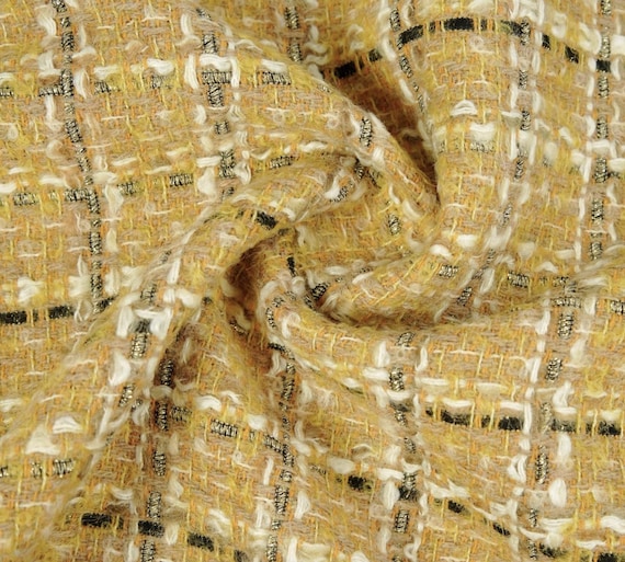 Tweed wool fabric by the yard