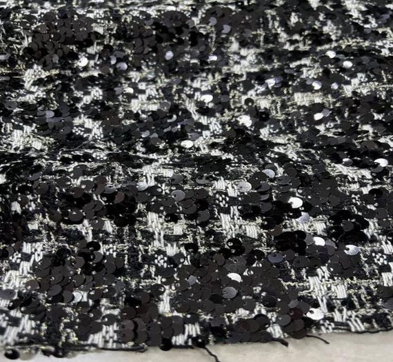 Sequins Tweed fabric by the yard