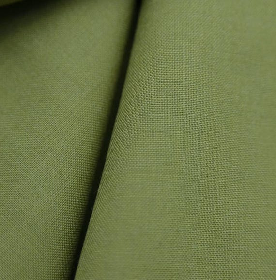Green worsted wool fabric by the yard