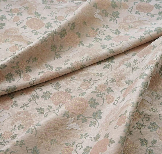 Jacquard brocade fabric by the yard
