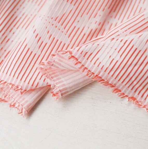 Striped Jacquard cotton fabric by the yard