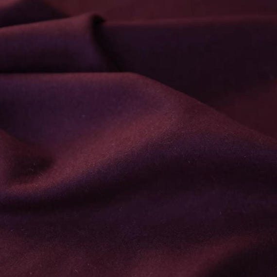 Burgundy red Wool fabric by the yard