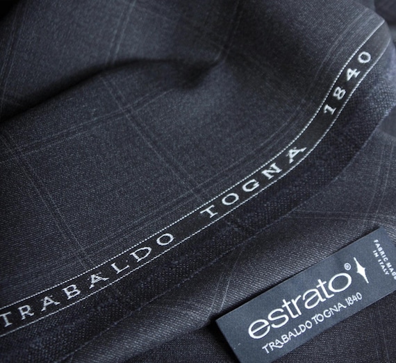 Italian Fabric Plaid Worsted Wool fabric by the yard