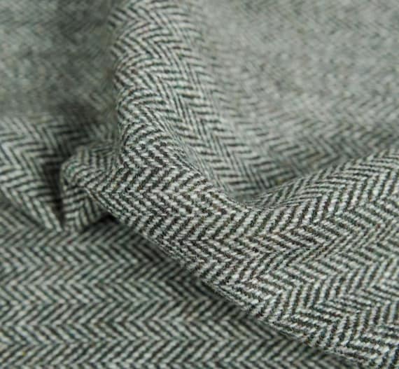 Herringbone wool fabric by the yard