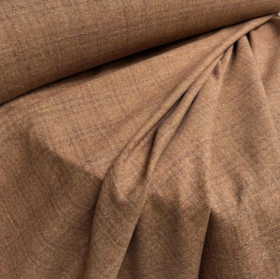 Plaid Worsted Wool fabric by the yard