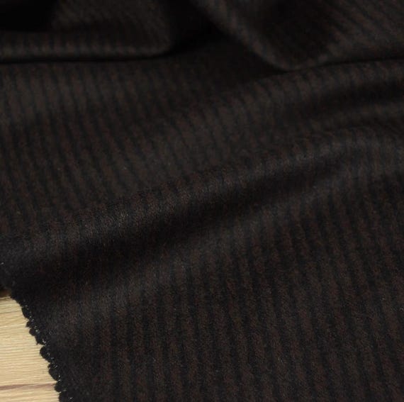 Striped wool fabric by the yard