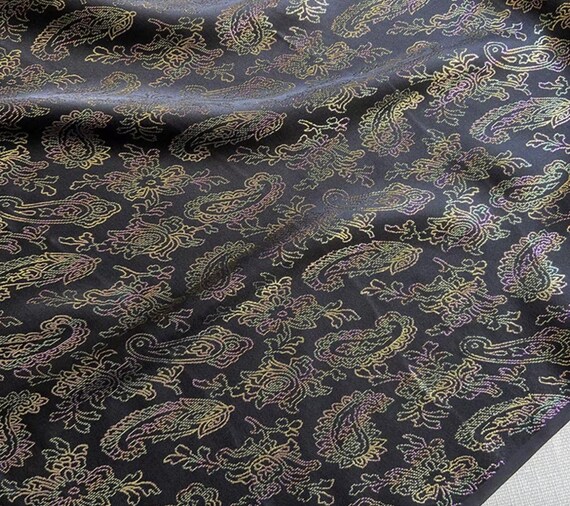 Jacquard metallic silk fabric by the yard