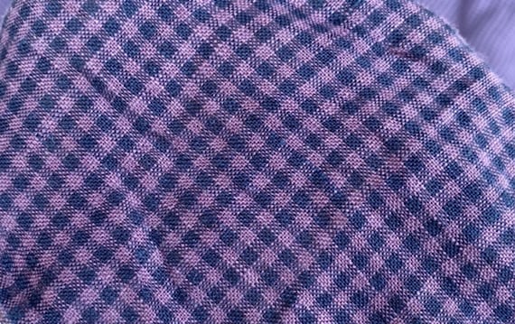 Plaid linen fabric by the yard