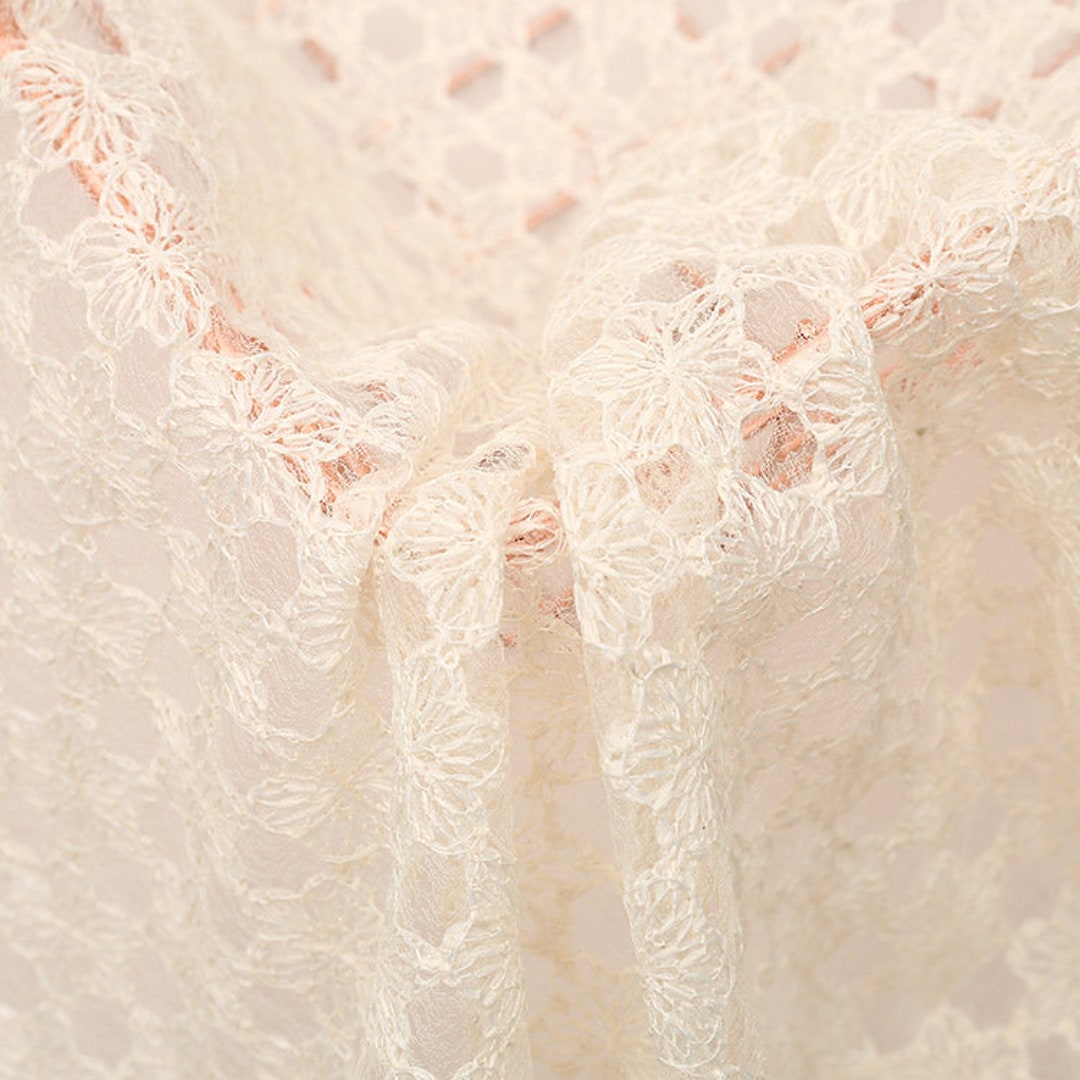 Embroidery Lace Mesh Fabric by the Yard Etsy UK