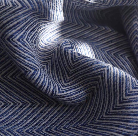 Extra Wide Jacquard Linen Fabric by the yard - 280cm Wide