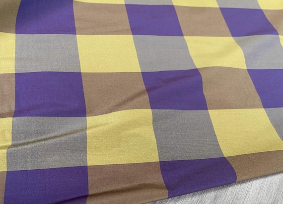 Plaid virgin wool fabric by the yard