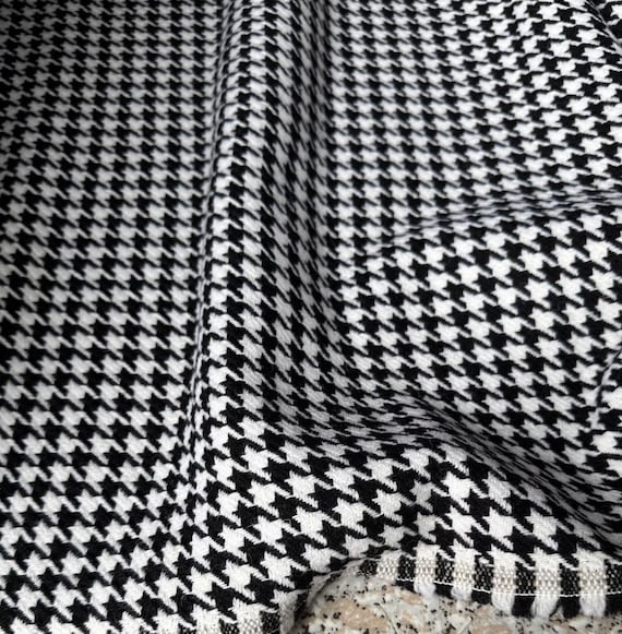 Houndstooth Wool fabric by the yard