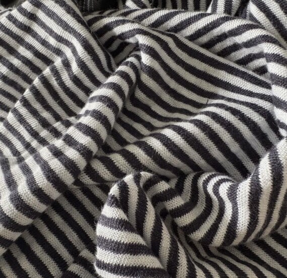 Striped Knit linen jersey fabric by the yard