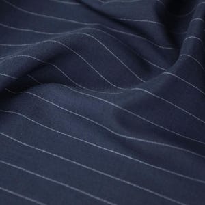 Striped Worsted Wool fabric by the yard