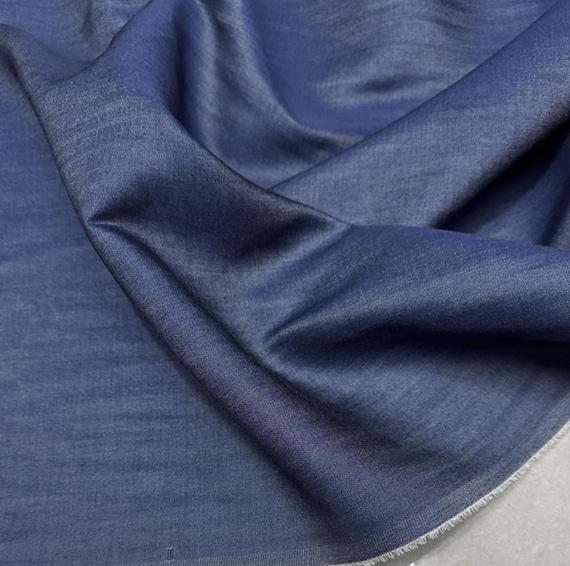 Denim Linen fabric by the yard
