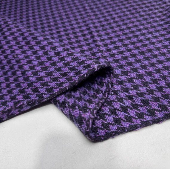 Houndstooth wool fabric by the yard